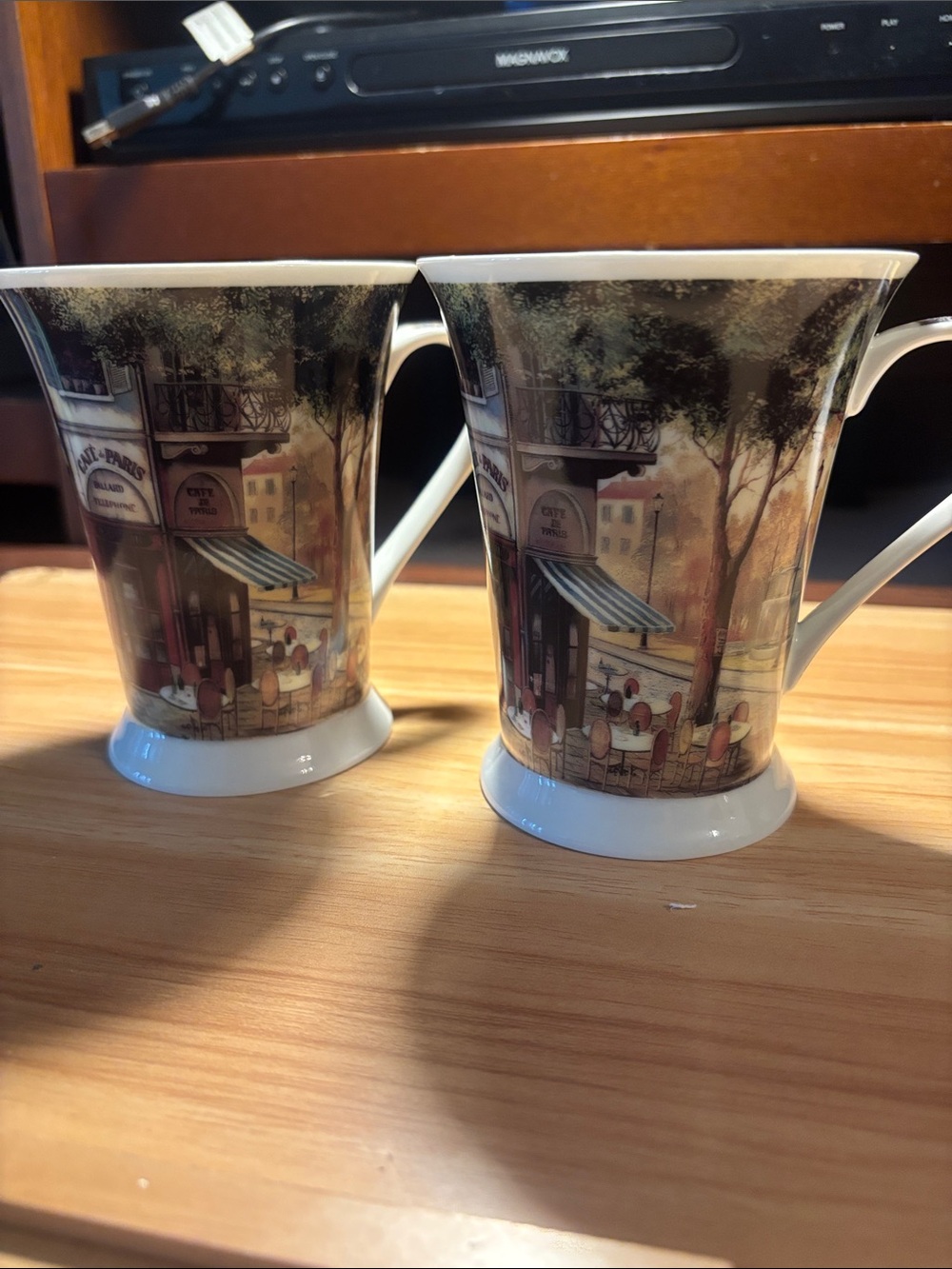 Pimpernel Brown Scenic Porcelain Mugs with White Interior (Pair)